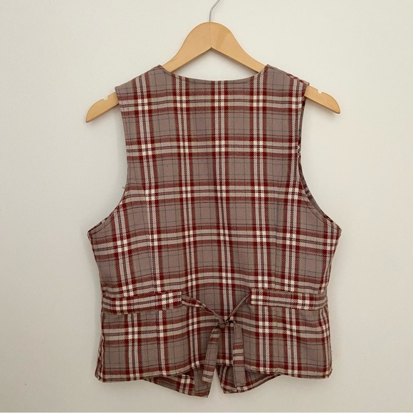 Vintage Plaid Button Down Vest - Picture 2 of 4